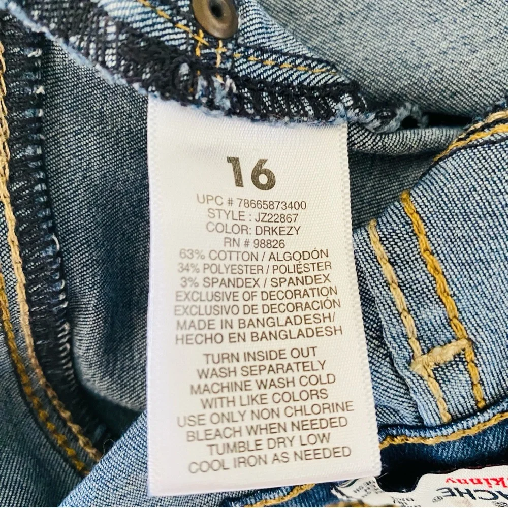 Jordache Super Skinny Blue Jeans Juniors Girls 16 Stretch Denim Low Rise